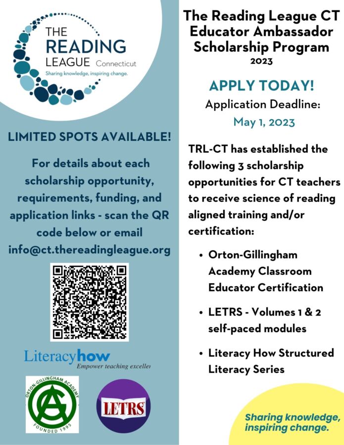 The Reading League CT is Proudly Offering 
